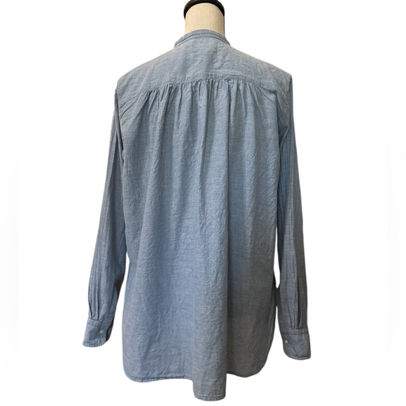 Nili Lotan Cotton Ruched Tunic Top -Blue Sz. Small - Picture 4 of 7